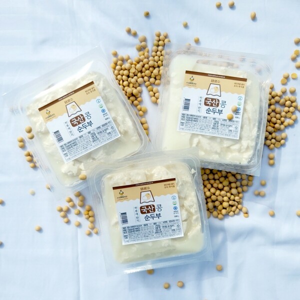 [댐양소] 국산콩 전통방식 몽글몽글 순두부 500gX3입